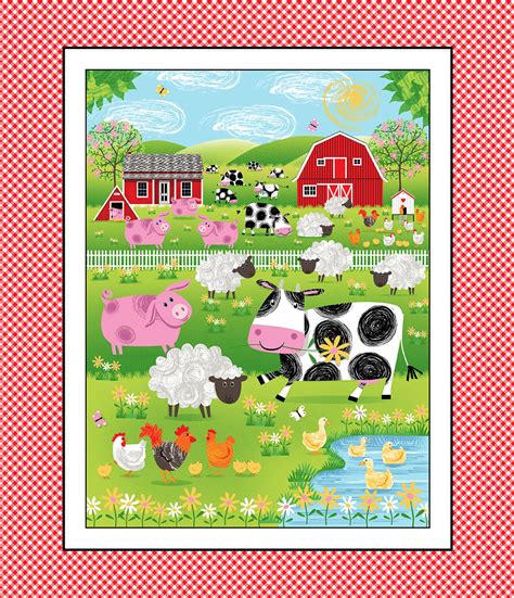 Gone Best Friends Farm Farm Animal Quilt Panel By Henry Glass