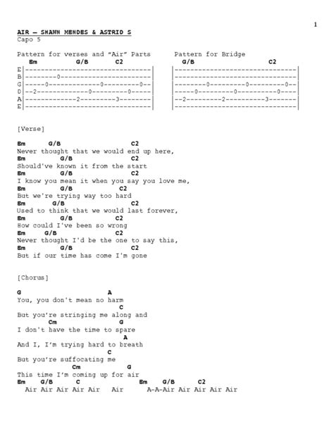 Air Shawn Mendes Chords Pdf Song Structure Musical Compositions