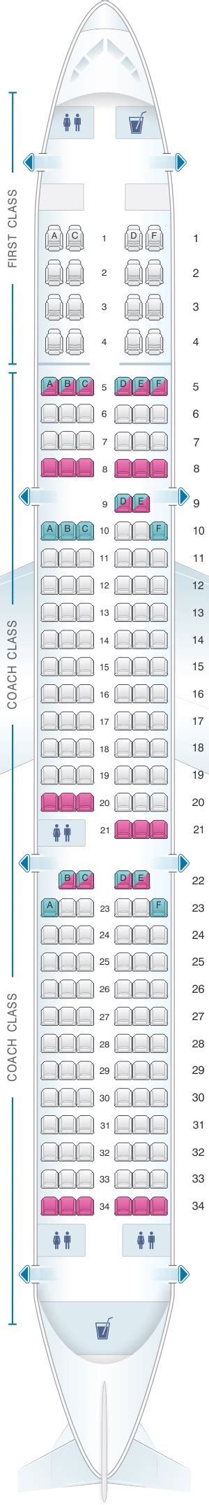 Seat Map Us Airways Airbus A321 Seatmaestro