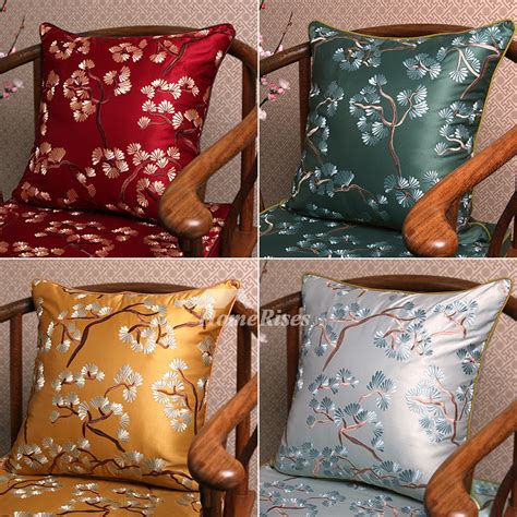 A yellow pillow accents a blue sofa lit by a white and blue chinoiserie lamp placed on a wooden end table. Decorative Sofa Pillows Pink/Red/Yellow/Green/Blue ...