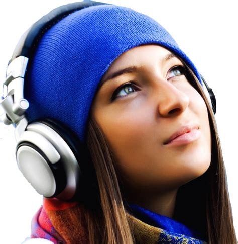 Girl Listening Music Png Png Mart