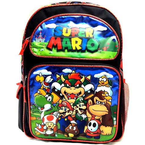Licensed New 2017 Super Mario 3d Brother Team 16 Large Backpack Kid