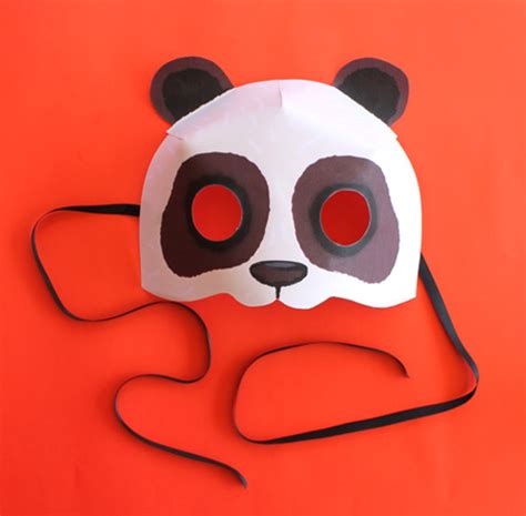 Print Paper Panda Mask Animal Mask Diy Homemade Costume Ideas