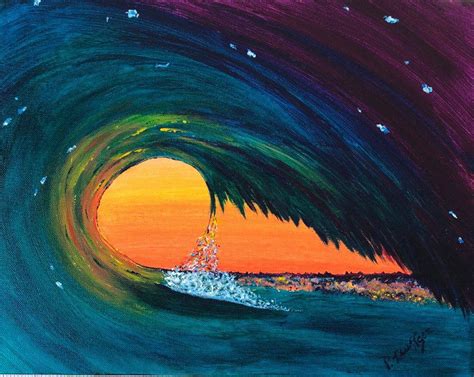 Ocean Wave Painting Vibrant Wall Art Beach Painting Etsy Beach