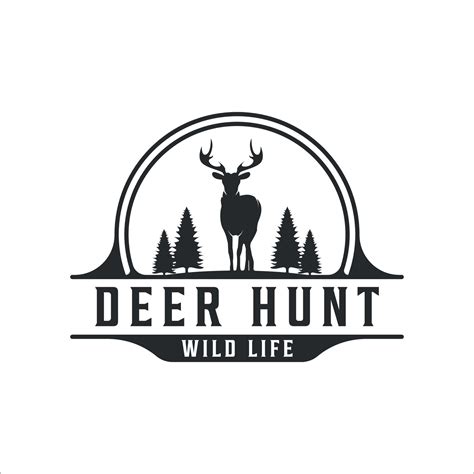 Deer Hunting Logo Vintage Vector Illustration Template Icon Graphic