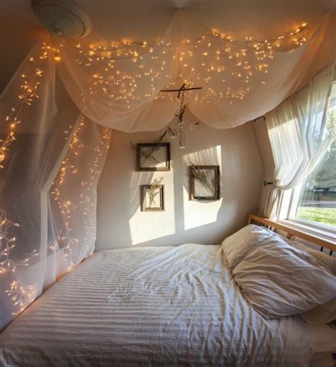 Wonderful Bed Canopy Curtains Diy With Beautiful Lights And Simple
