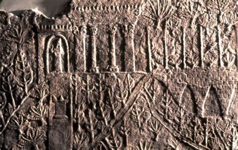 Photo Of The Assyrian Wall Relief Showing A Garden In The Ancient City