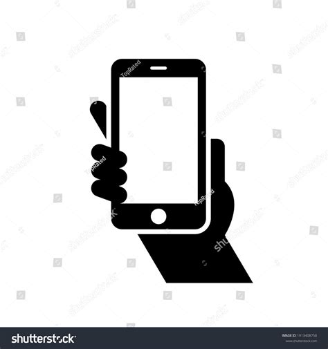 Mobile Phone Hand Icon Hand Hold Stock Vector Royalty Free 1913408758