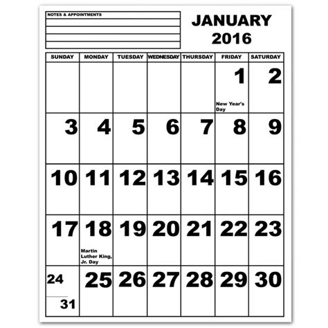 Printable Large Calendars Free Calendar Template