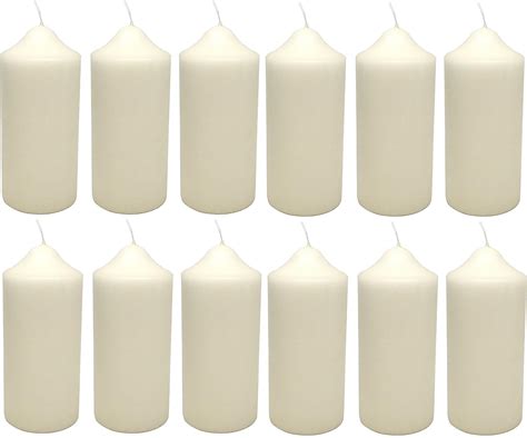 winsome 100 hours church candle non drip unscented wedding large pillar candles pack of 12
