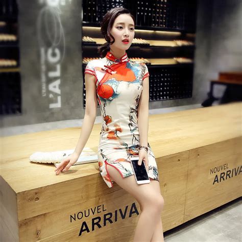 Cheongsam Spring One Piece Dress Short Design Fashion Vintage Slim