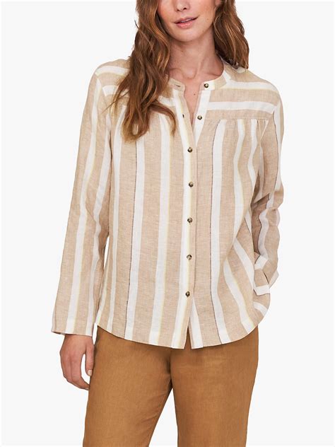 White Stuff Imman Stripe Linen Shirt Natural At John Lewis And Partners