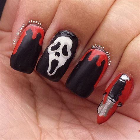 Horror Movie Nail Art Inspiration Scream Nail Polish Nails Beauty