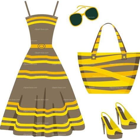 Clipart Summer Fashion Elements Royalty Free Vector Design With