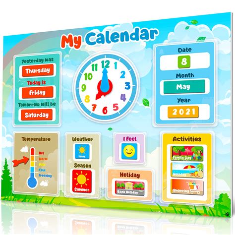 Buy Magnetic Kids Calendar For Learning Classroom Calendar Preschool