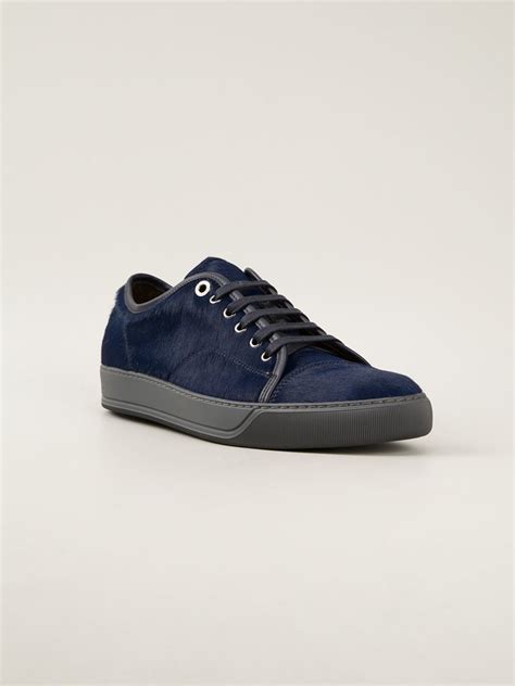 Lanvin Lace Up Sneakers In Blue For Men Lyst