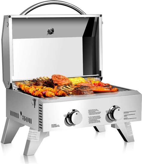Giantex Propane Tabletop Gas Grill Stainless Steel Two