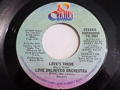 Barry White Love Unlimited Orchestra Loves Theme 45 1973 Vinyl Record