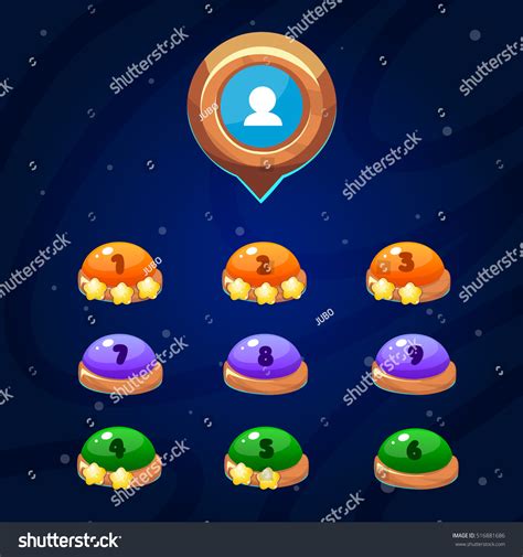 Level Indicators Game Ui Map Pointers Stock Vector Royalty Free 516881686