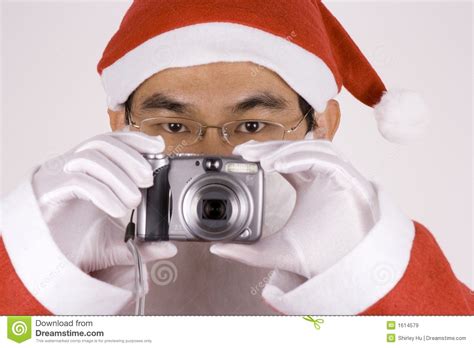 Asian Santa Claus With Camera Stock Image Image Of Male Asian 1614579