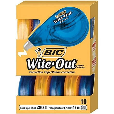 Bic Wite Out Brand Ez Correct Correction Tape 10 Count