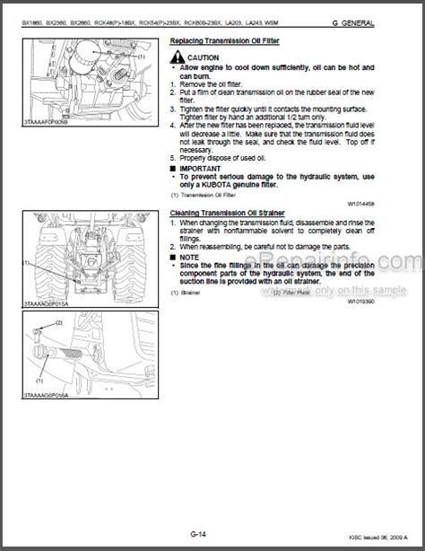 Kubota Bx1860 Bx2360 Bx2660 Rck48 18bx Rck54 23bx Rck60b 23bx Rck48p