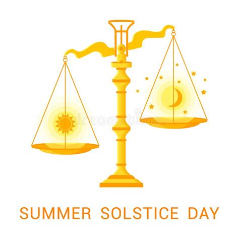 Flat Illustration Of Summer Solstice Design Concept Symbolizing The Longest Day Of The Year