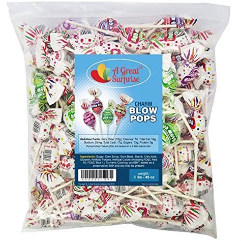 Charms Blow Pops Assorted Flavors Bubble Gum Filled Pops 3 Lb Bulk Candy Chewing Gum