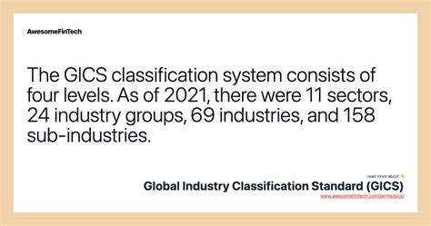 Global Industry Classification Standard GICS AwesomeFinTech Blog