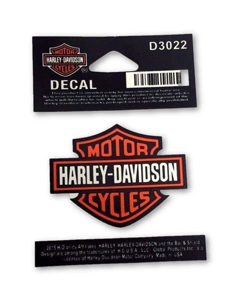 Harley Davidson Bar And Shield Decal Small Harley World Store