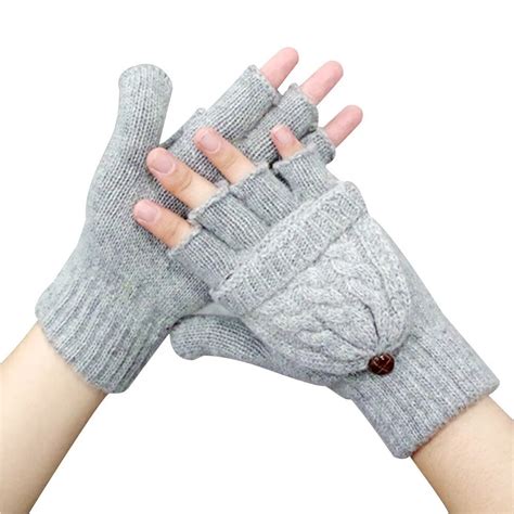 women winter mittens hand warmer knitting wool knitted glove for women thermal warm thicken