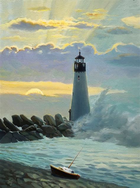 Lighthouse Oil Painting By Olexandr Romanenko Artfinder