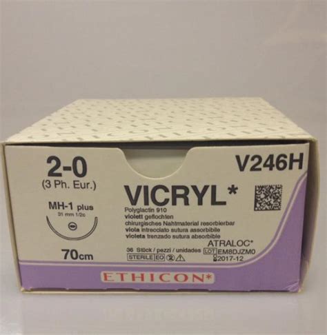 Vicryl 2 0 Mh 1 70cm J246h Tidligere V246h Jan F Andersen