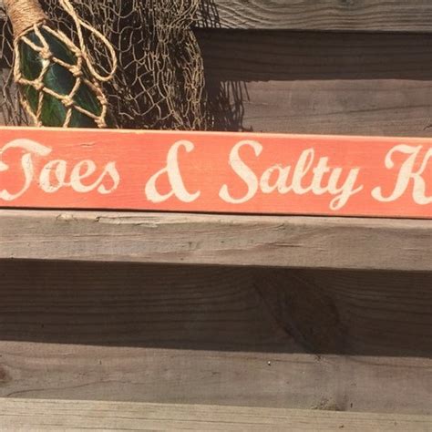 Sandy Toes And Salty Kisses Sign Beach Signs Pool Signs Etsy
