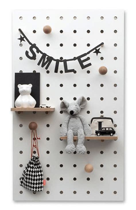 Pegboard With Shelves And Pegs White Peg Board Kids Interior Kids