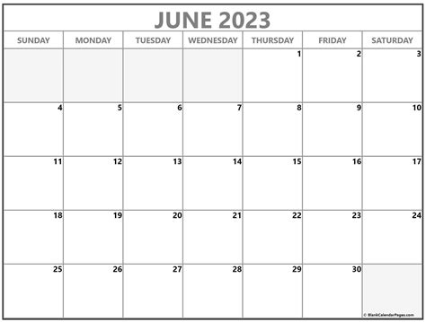 Printable Monthly Calendar June 2023 Printable Calendar 2023