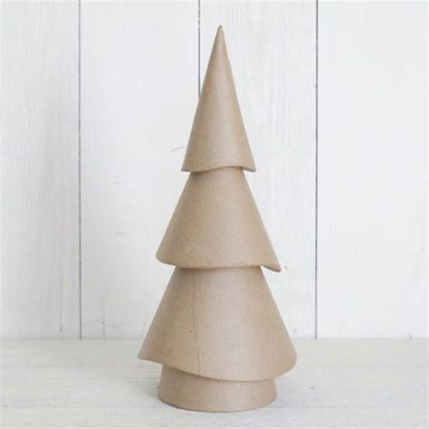 Paper Mache Christmas Tree 14 Inch Wavy Whimsy Cone Tree Paper