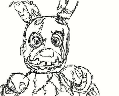 Nights Springtrap Five Coloring Drawing Pages Spring Fnaf Freddys Draw