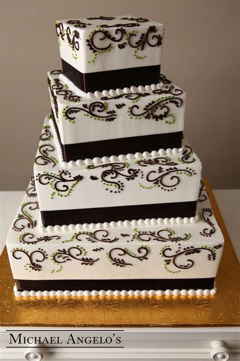 Polka Dotted Swirls 37ribbons Black Wedding Cakes Swirls Cake Sizes