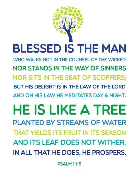 Printable Artwork Tree Bible Verse Psalm 11 3 Boy Nursery