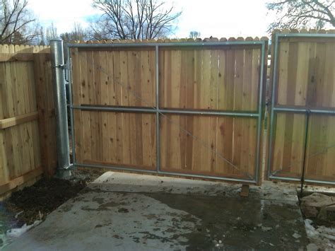 Steel Frame With Wood Finish Double Swing Gate These Gates Flickr