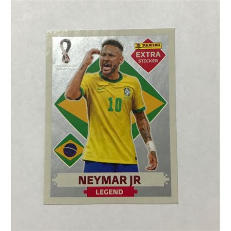 excelente figurinha extra do neymar jr prata legend da copa do mundo do qatar 2022 item de