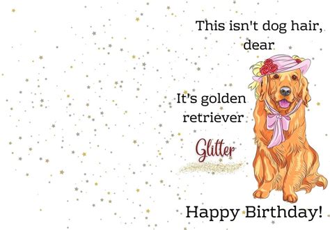 Golden Retriever Card Birthday Card For Dog Lover Printable Etsy