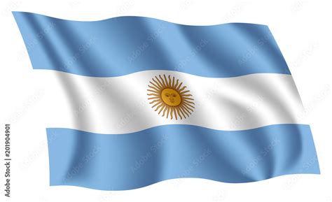 Argentina Flag Isolated National Flag Of Argentina Waving Flag Of The