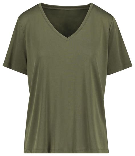 Damen T Shirt Olivgrün Hema