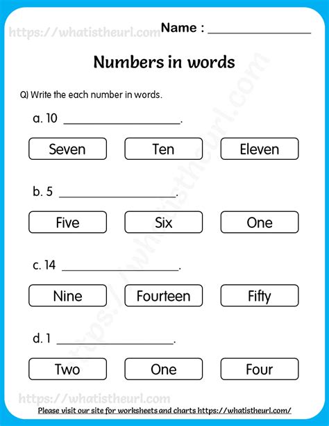 Write The Number In Words Worksheet For Grade 1 1st Grade Worksheets