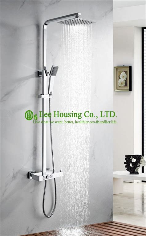 free shipping brass 38 degree constant temperature shower set chrome finished shower system
