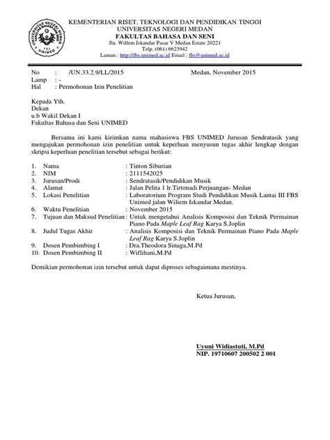 Contoh Kop Surat Universitas Ciputra Gawe Cv
