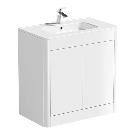 Mode Carter Ice White Floor Mounted Vanity Unit And Basin 800mm