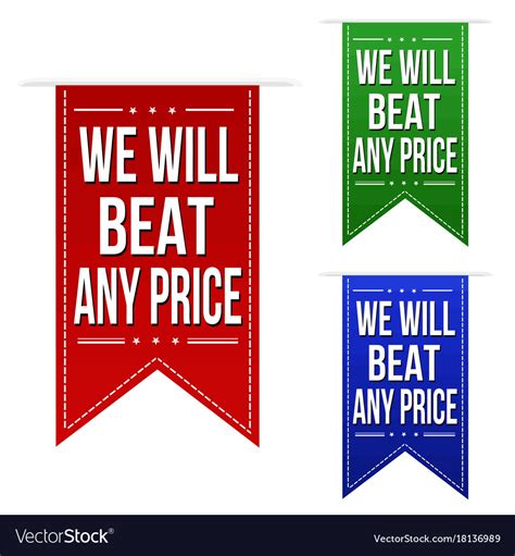 We Will Beat Any Price Banner Design Set Vector Image